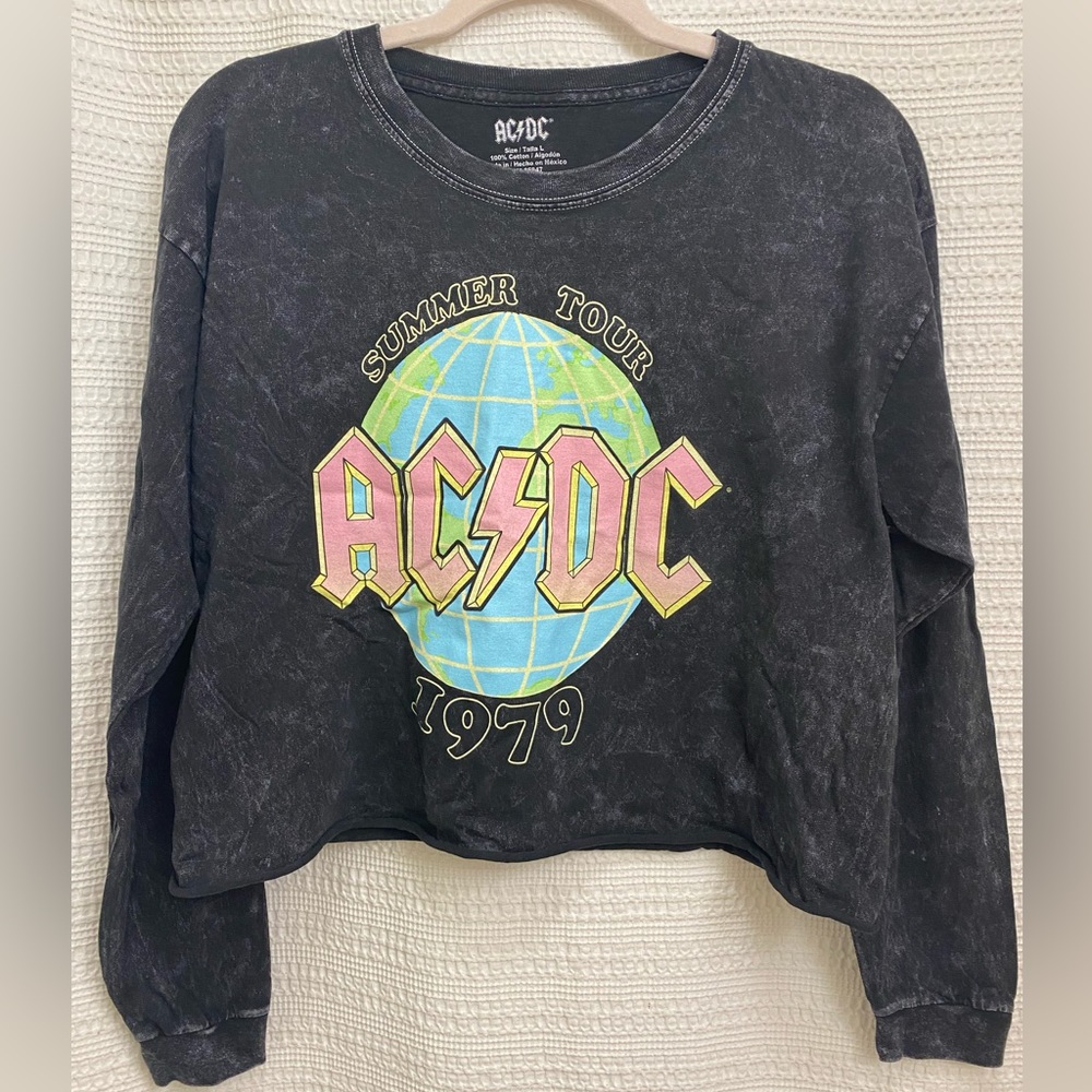 AC/DC Cropped Long Sleeve Top